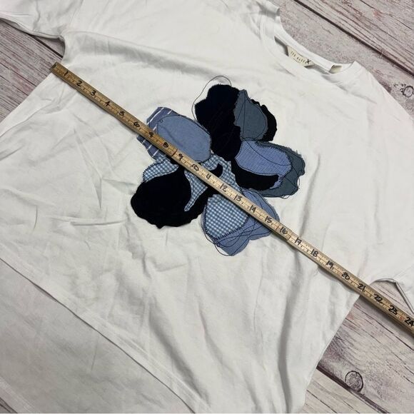 Ted Baker Floriyn Magnolia Tee Appliqué High Low Shirt White Size 2 = Small NEW - Picture 6 of 10